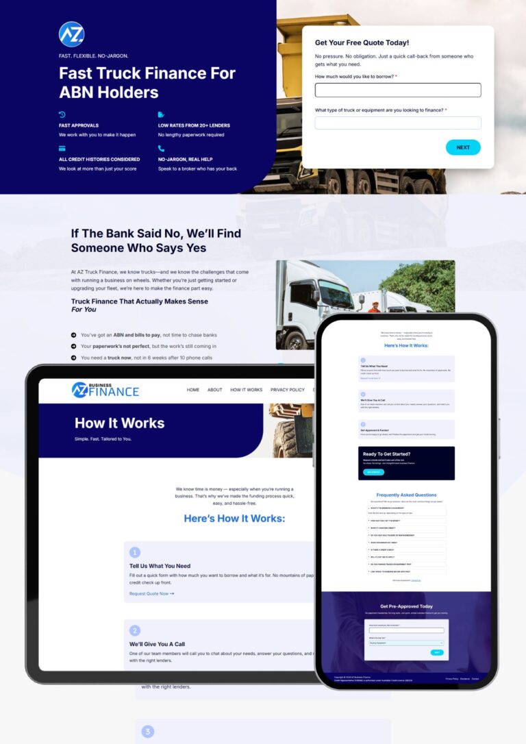 Truck Finance Broker — Lead Generation Website