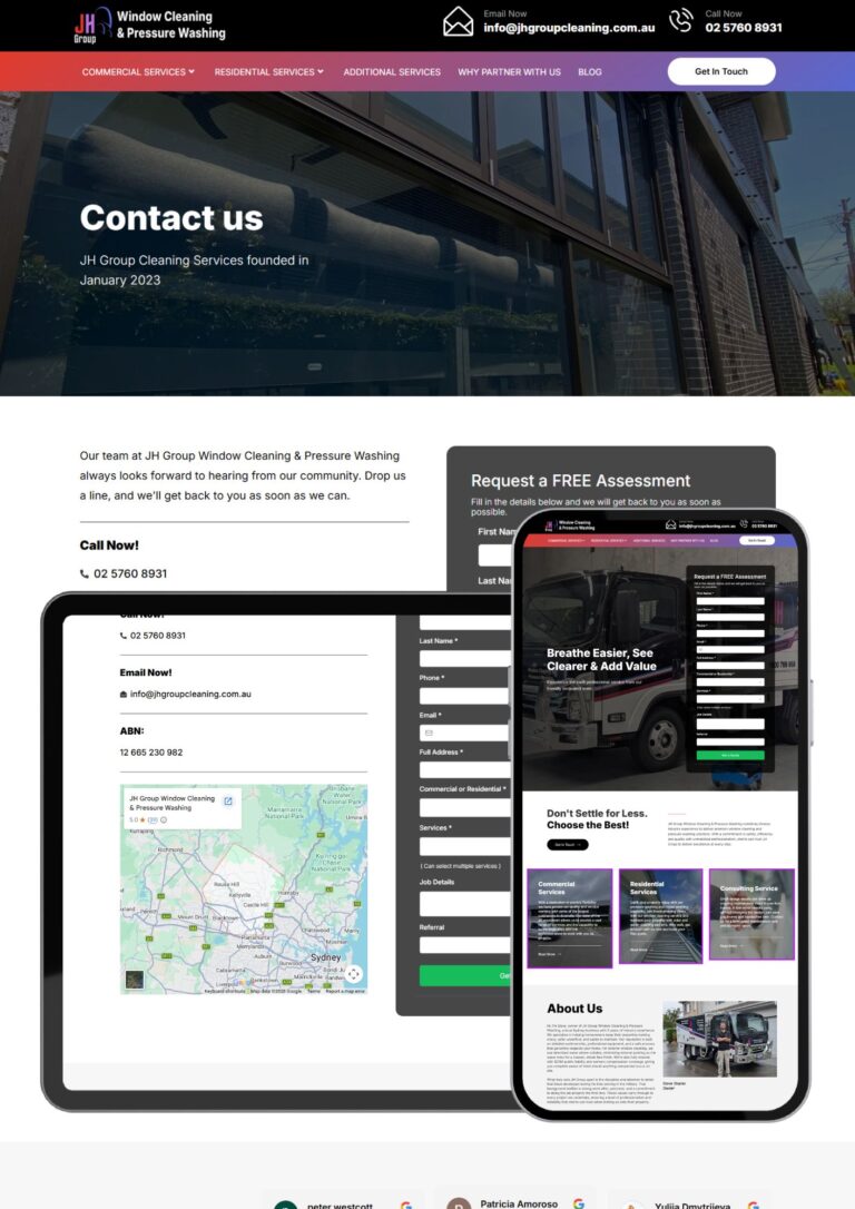 Window Cleaning & Pressure Washing Service Website