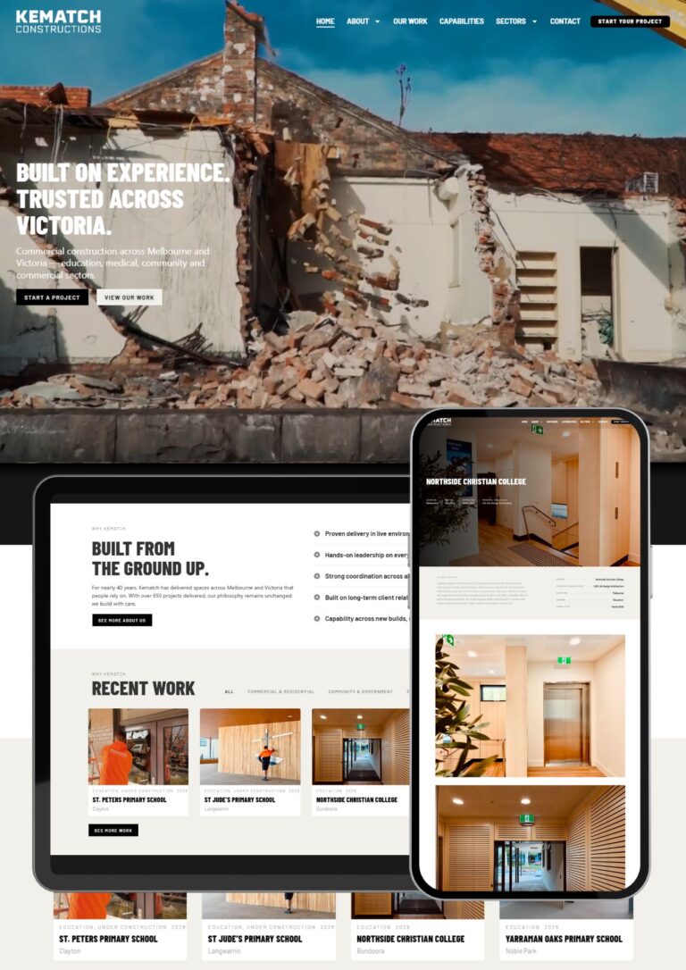 Commercial Construction Company Website — Melbourne, Victoria