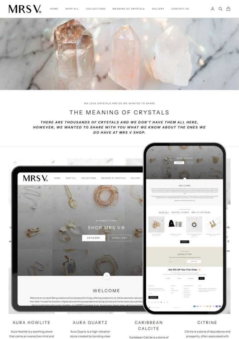 Crystal, Jewellery & Original Artwork Store — Personal Brand