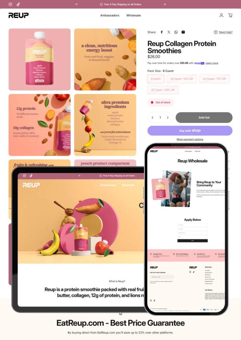 Protein Smoothie Brand — Wholesale Shopify Store