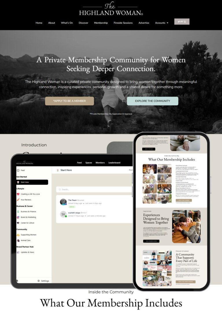 Private Women’s Membership Community & Events Platform