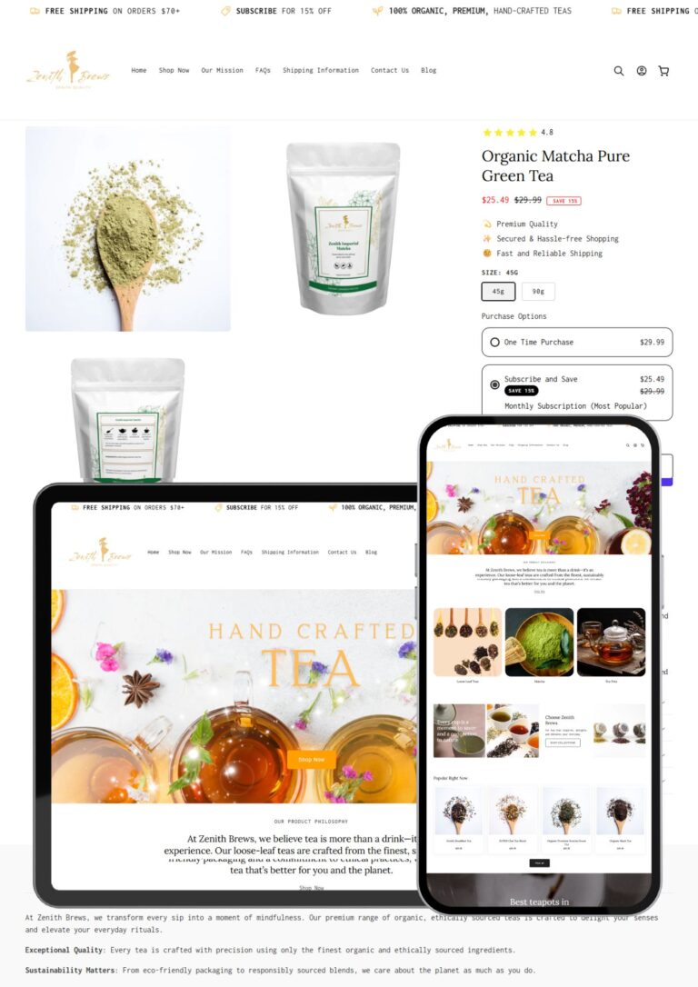 Premium Loose Leaf Tea & Matcha Store — Australian Market
